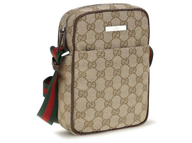 Gucci Borsa a tracolla in tessuto beige - vista 2