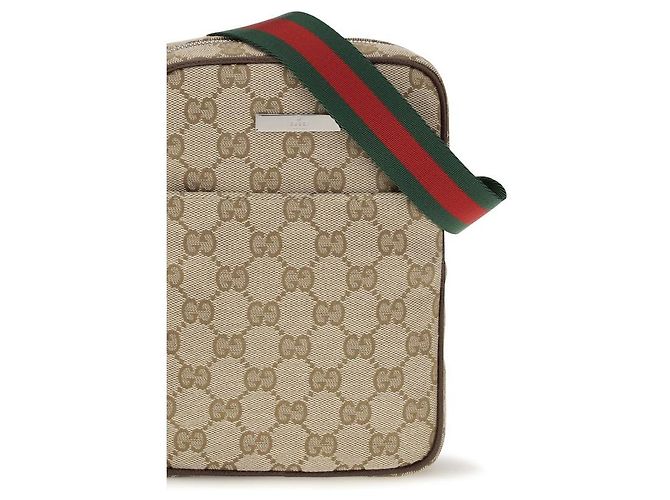 Gucci Borsa a tracolla in tessuto beige - vista 4