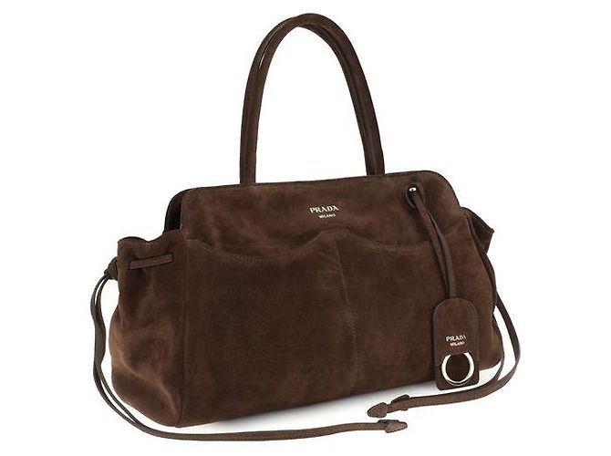 Prada Borsa a tracolla Bos Taurus in pelle di vitello marrone - vista 2