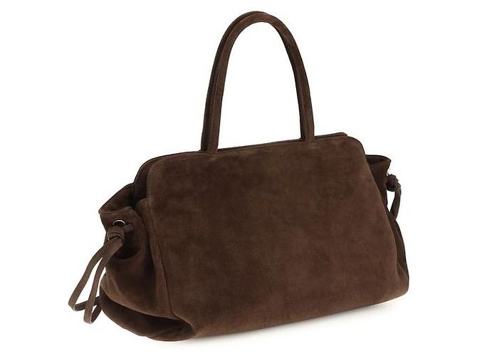 Prada Borsa a tracolla Bos Taurus in pelle di vitello marrone - vista 3