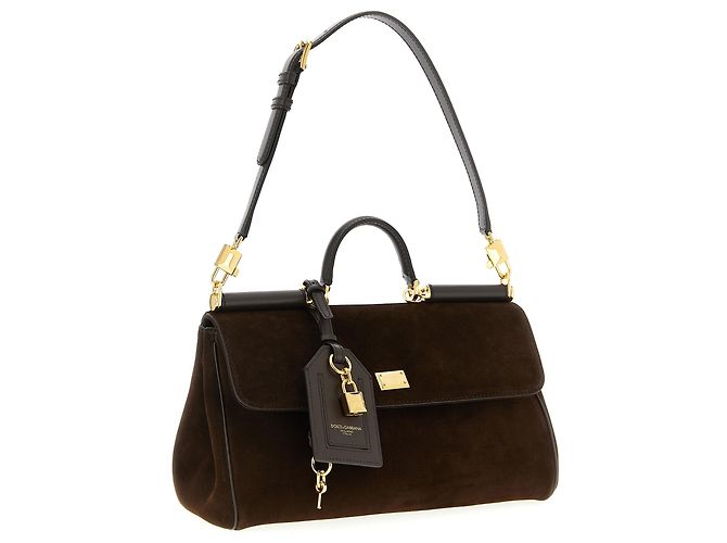 Dolce & Gabbana Handtasche aus braunem Kalbsleder - Ansicht 3