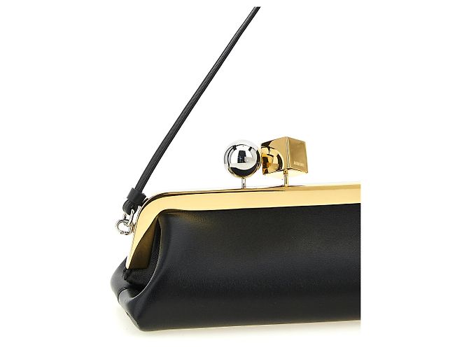 Jacquemus Clutch in pelle di agnello nera - vista 3
