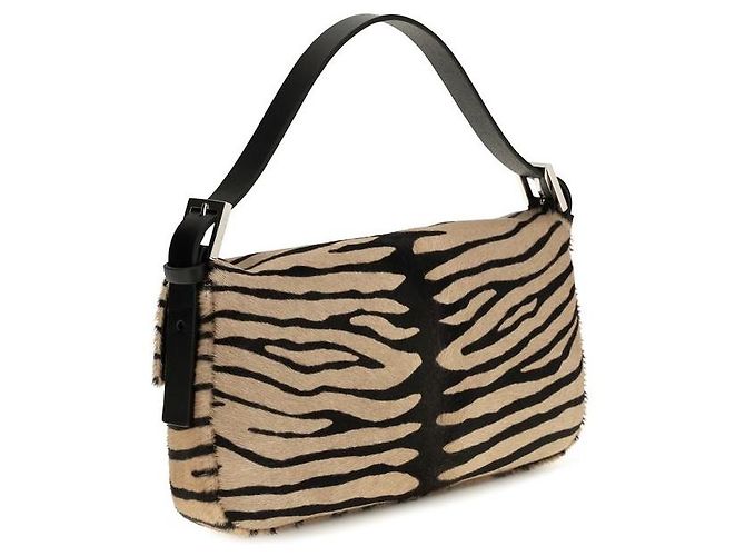 Fendi Borsa a tracolla Bos Taurus in pelle di vitello beige - vista 3