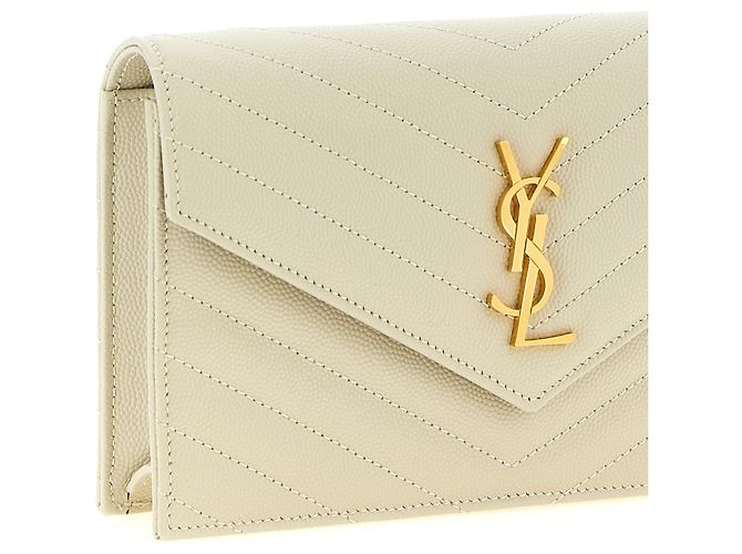 Autre Marque Clutch in pelle di vitello bianca - vista 3