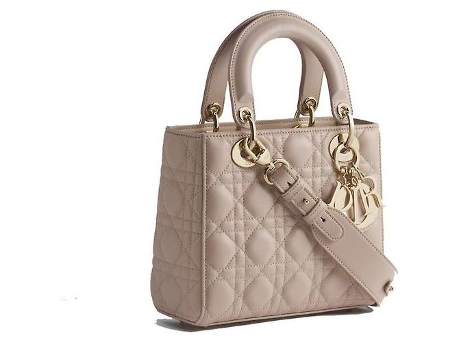 Dior Borsa a tracolla in pelle di agnello beige - vista 3