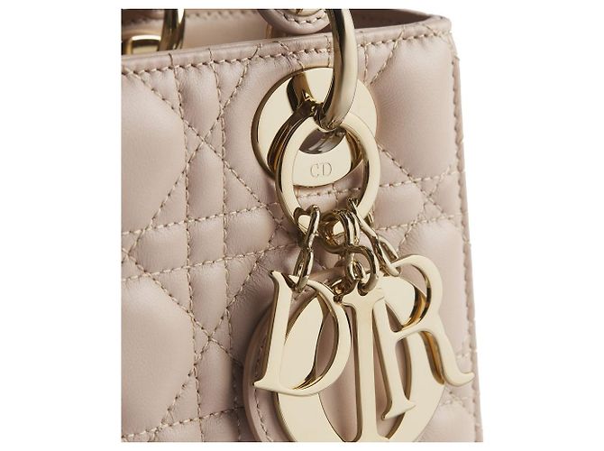 Dior Borsa a tracolla in pelle di agnello beige - vista 4