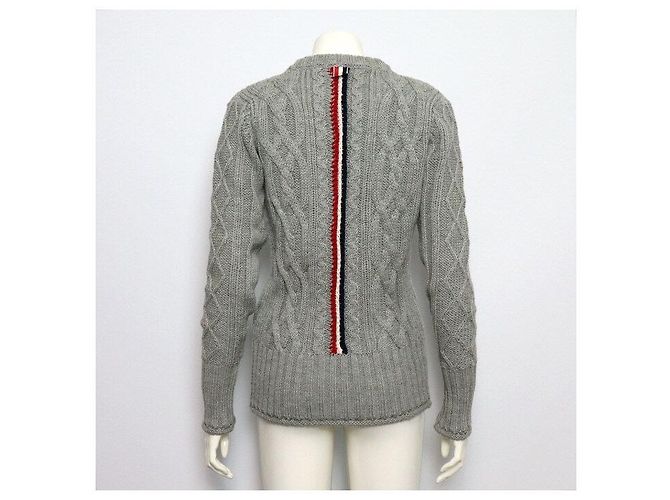 Thom Browne Three Stripes Aran Cable Strickpullover für Damen - Ansicht 4