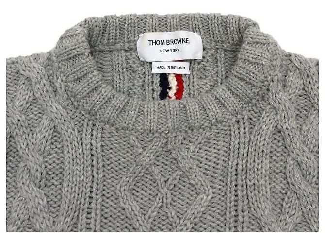 Thom Browne Three Stripes Aran Cable Strickpullover für Damen - Ansicht 5