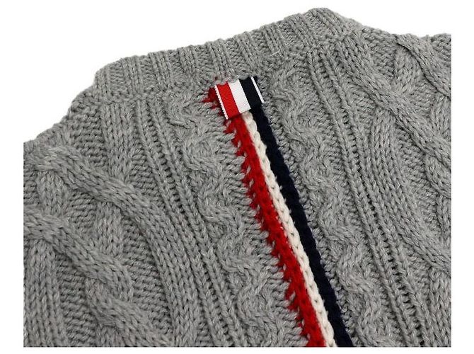 Thom Browne Three Stripes Aran Cable Strickpullover für Damen - Ansicht 8