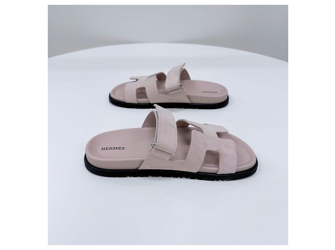 Hermès Sandali e Pantofole in Camoscio Rosa - vista 4