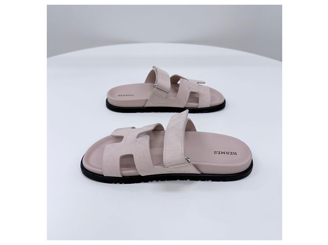 Hermès Sandali e Pantofole in Camoscio Rosa - vista 5