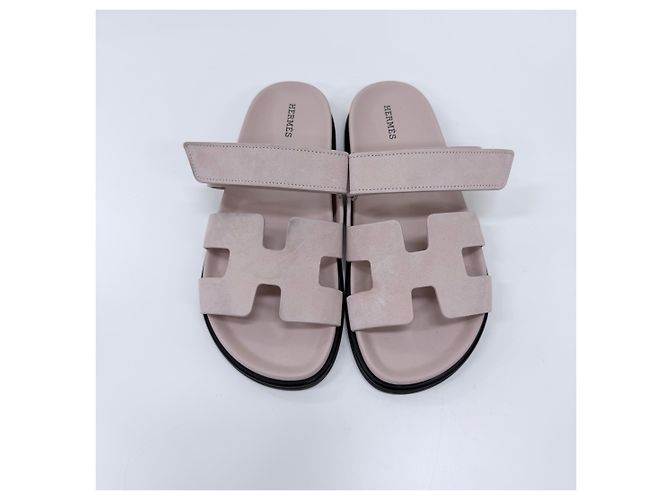 Hermès Sandali e Pantofole in Camoscio Rosa - vista 6