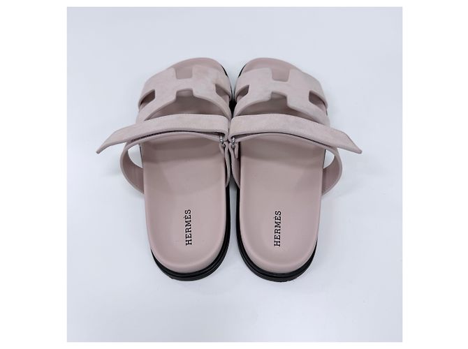Hermès Sandali e Pantofole in Camoscio Rosa - vista 7