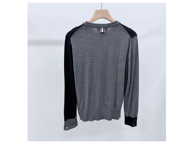 Thom Browne Gestreifter Mix Wollstrickpullover - Ansicht 4