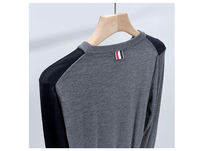 Thom Browne Gestreifter Mix Wollstrickpullover - Ansicht 5