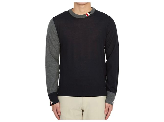 Thom Browne Gestreifter Mix Wollstrickpullover - Ansicht 7