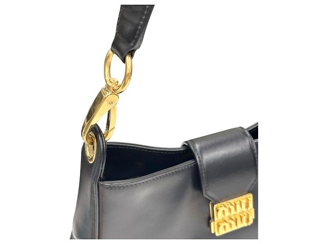 Miu Miu Borsa hobo in pelle nera - vista 11