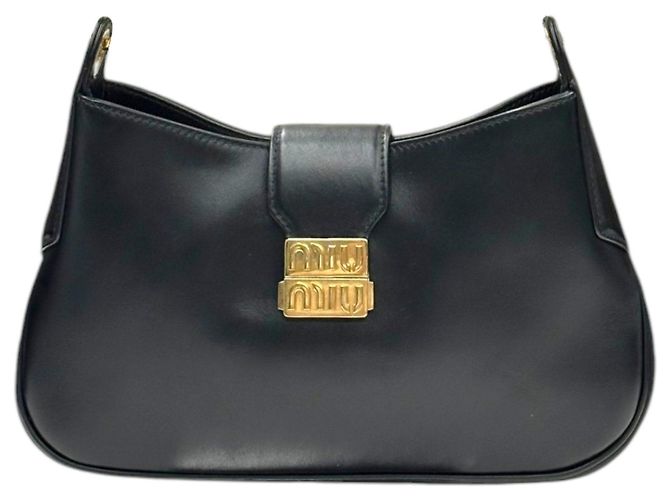 Miu Miu Borsa hobo in pelle nera - vista 2