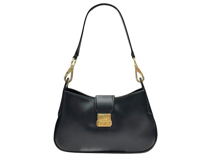 Miu Miu Borsa hobo in pelle nera - vista 4