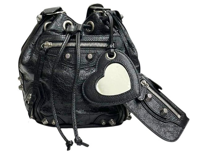 Balenciaga Le Cagole in pelle di vitello nera - vista 5