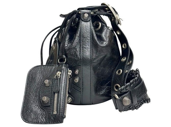 Balenciaga Le Cagole in pelle di vitello nera - vista 7