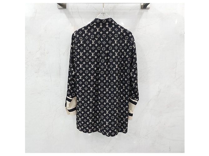 Louis Vuitton Blusa camicia in seta monogram - vista 2
