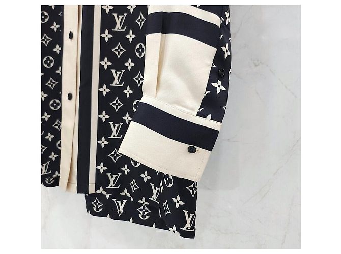 Louis Vuitton Blusa camicia in seta monogram - vista 4