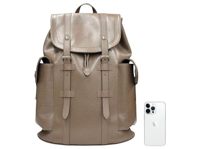 Sac à dos Louis Vuitton Christopher en cuir doré - vue 3