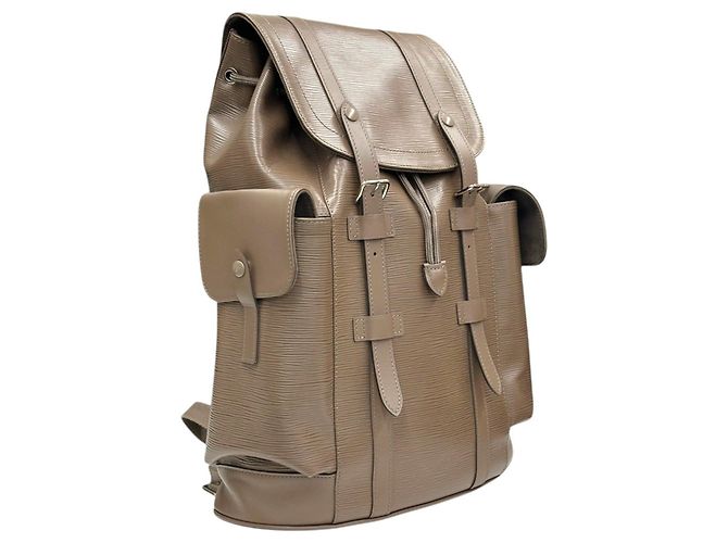 Sac à dos Louis Vuitton Christopher en cuir doré - vue 4