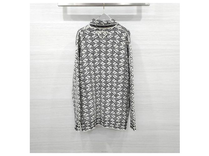 Prada Strickcardigan mit Multi-Pattern in Schwarz-Weiß - Ansicht 2