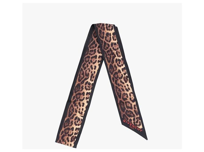 Givenchy Skinny Seidentwill-Schal mit Leoparden-Print - Ansicht 4