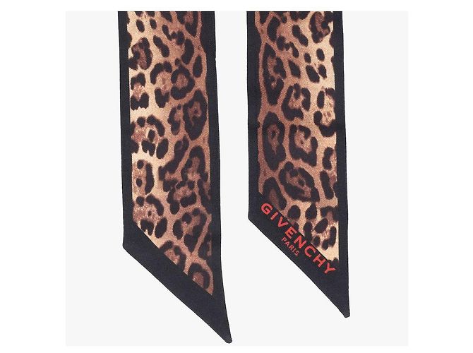 Givenchy Skinny Seidentwill-Schal mit Leoparden-Print - Ansicht 7