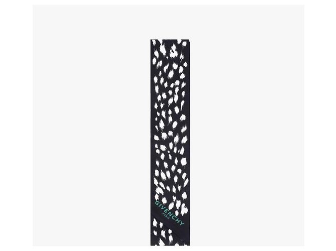 Givenchy Skinny scarf in seta twill con stampa animalier - vista 2