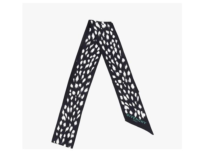 Givenchy Skinny scarf in seta twill con stampa animalier - vista 4