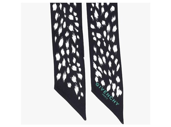 Givenchy Skinny scarf in seta twill con stampa animalier - vista 7