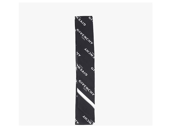 Givenchy Skinny scarf in seta twill con stampa logo - vista 2