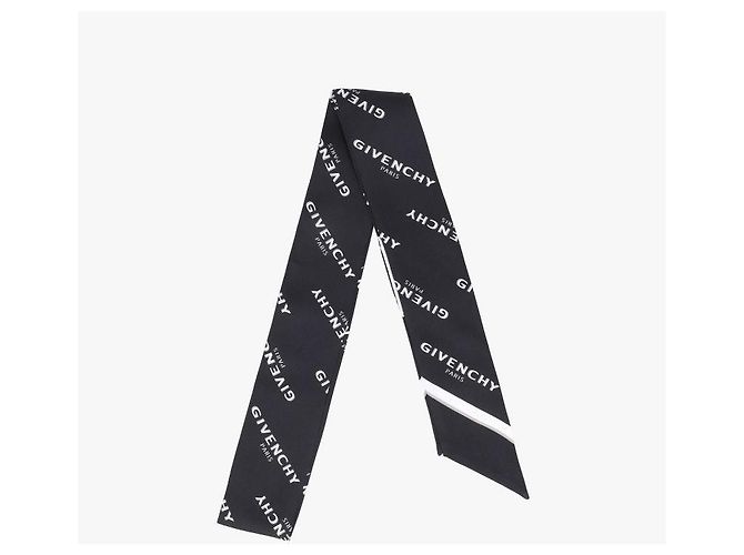 Givenchy Skinny scarf in seta twill con stampa logo - vista 4