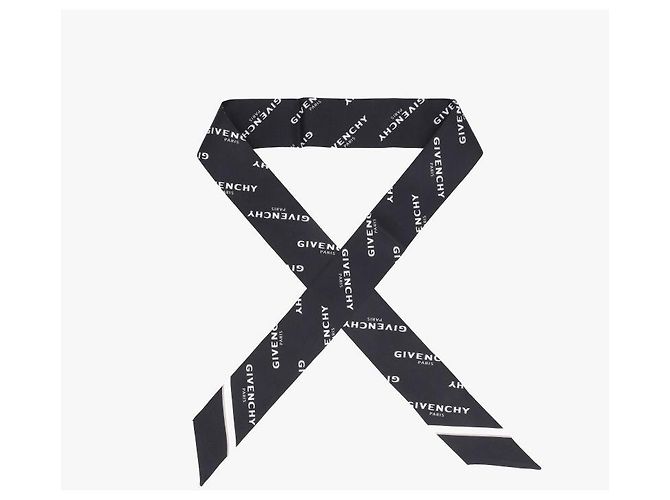 Givenchy Skinny scarf in seta twill con stampa logo - vista 5