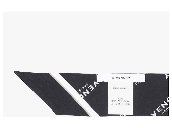 Givenchy Skinny scarf in seta twill con stampa logo - vista 6