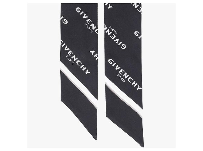 Givenchy Skinny scarf in seta twill con stampa logo - vista 7