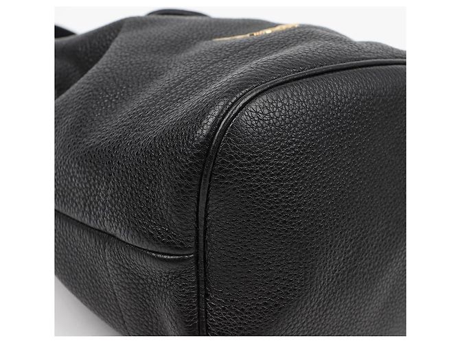 Prada Borsa a secchiello in pelle Vitello Daino Nero - vista 11