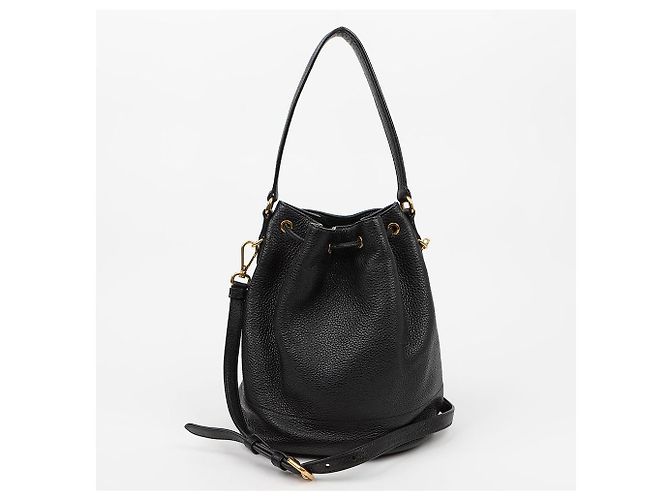 Prada Borsa a secchiello in pelle Vitello Daino Nero - vista 5