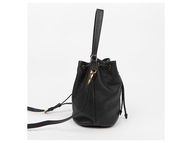 Prada Borsa a secchiello in pelle Vitello Daino Nero - vista 6