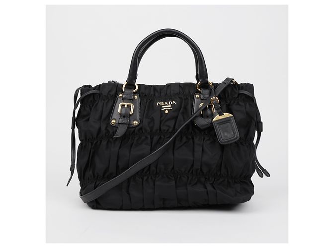 Tote Prada Borsa a spalla e mano Gofre Black Gold Hardware - vista 2