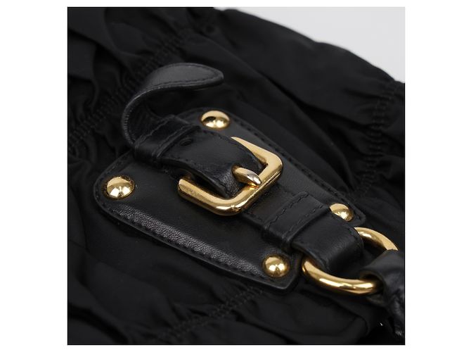 Tote Prada Borsa a spalla e mano Gofre Black Gold Hardware - vista 20