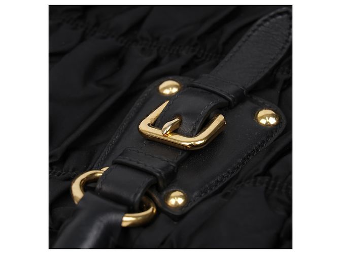 Tote Prada Borsa a spalla e mano Gofre Black Gold Hardware - vista 21