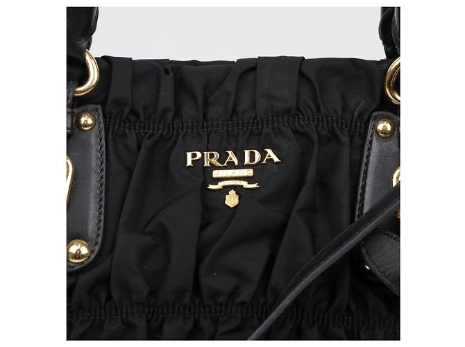 Tote Prada Borsa a spalla e mano Gofre Black Gold Hardware - vista 3