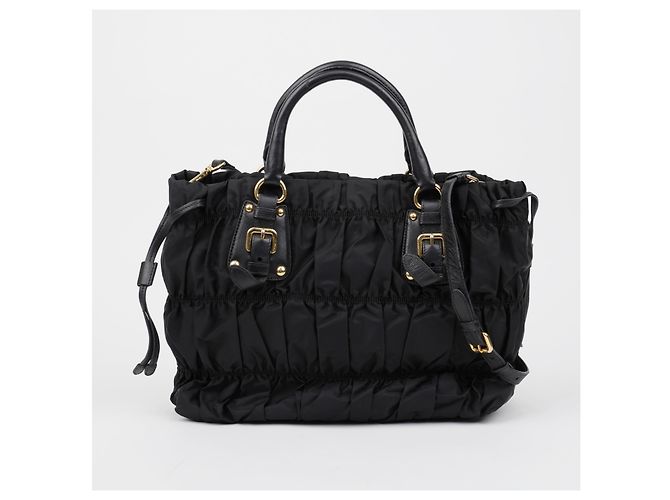 Tote Prada Borsa a spalla e mano Gofre Black Gold Hardware - vista 5