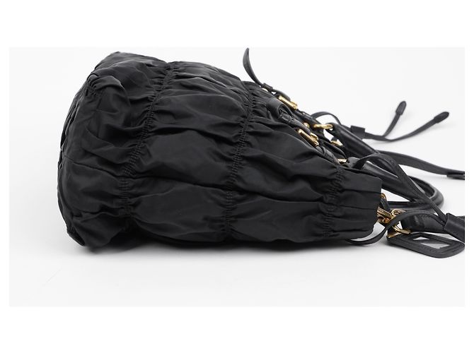 Tote Prada Borsa a spalla e mano Gofre Black Gold Hardware - vista 6
