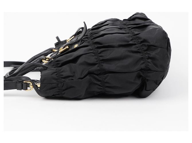 Tote Prada Borsa a spalla e mano Gofre Black Gold Hardware - vista 7